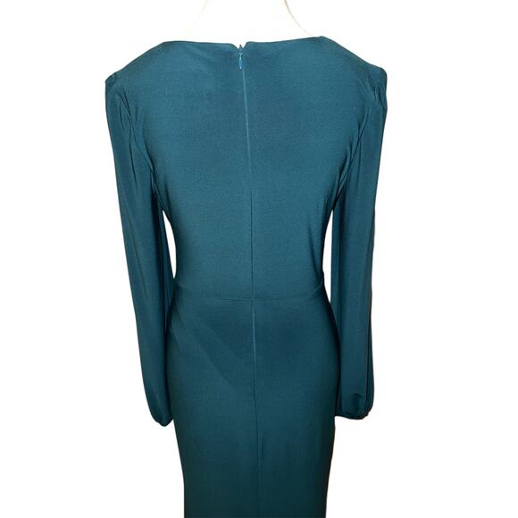 Betsy & Adam Hadley Floor Length Stretch Knit Gown Dress Forest Green Size 4 - Picture 7 of 16
